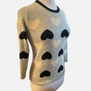 Heart Patterned Gray Sweater